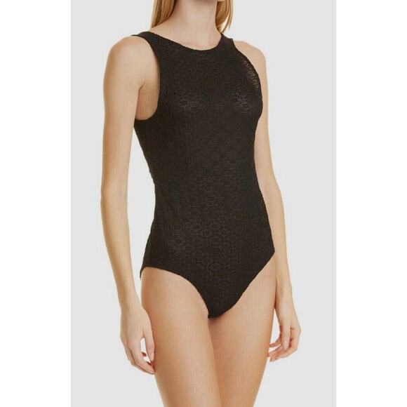 Ganni NWOT Lace Lowback Bodysuit Black Size M - Picture 1 of 9